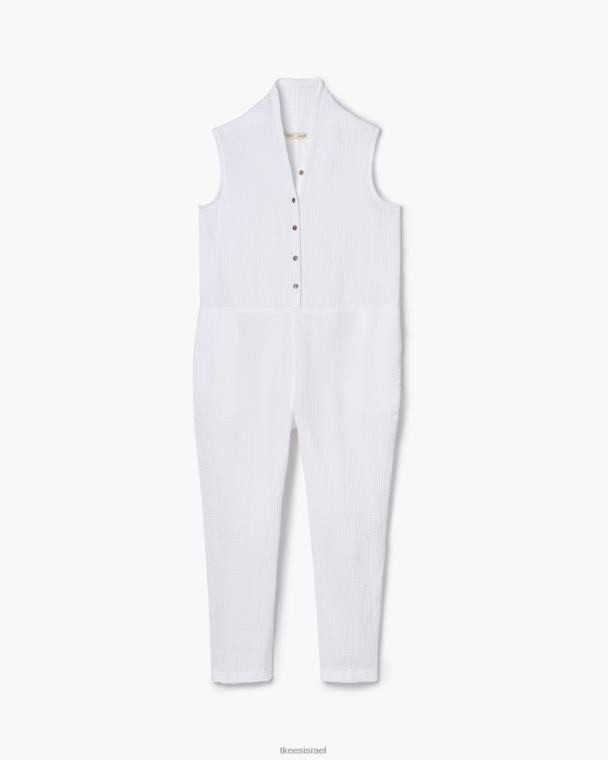 לבן TKEES סרבל גזה ללא שרוולים הַלבָּשָׁה B2006219