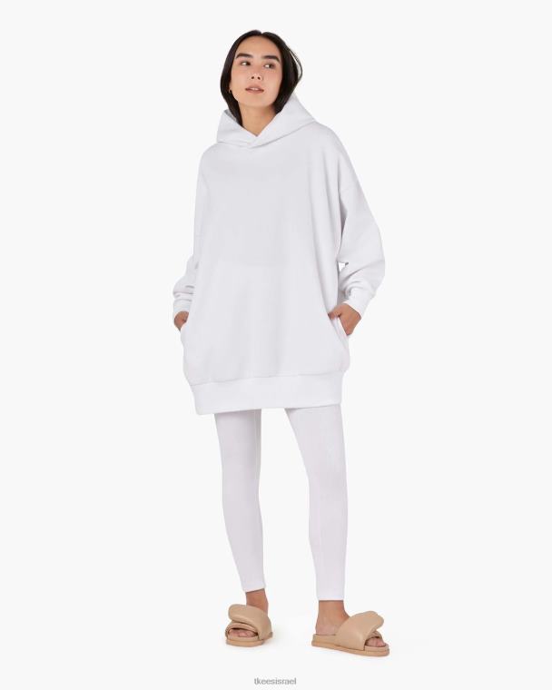לבן TKEES קפוצ'ון אוברסייז core פליס הַלבָּשָׁה B2006157